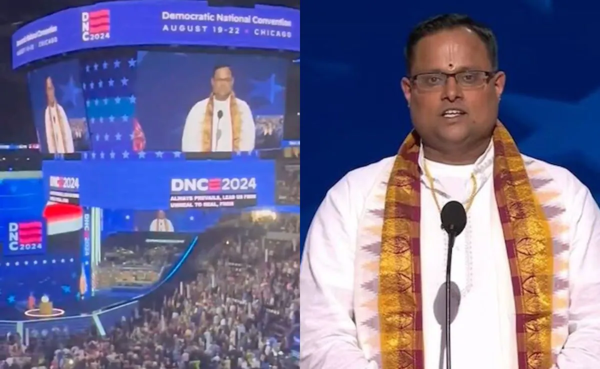 Rakesh Bhatt | Indian-American Priest’s Vedic Prayer Steals Spotlight at DNC Day 3 – Watch Now!